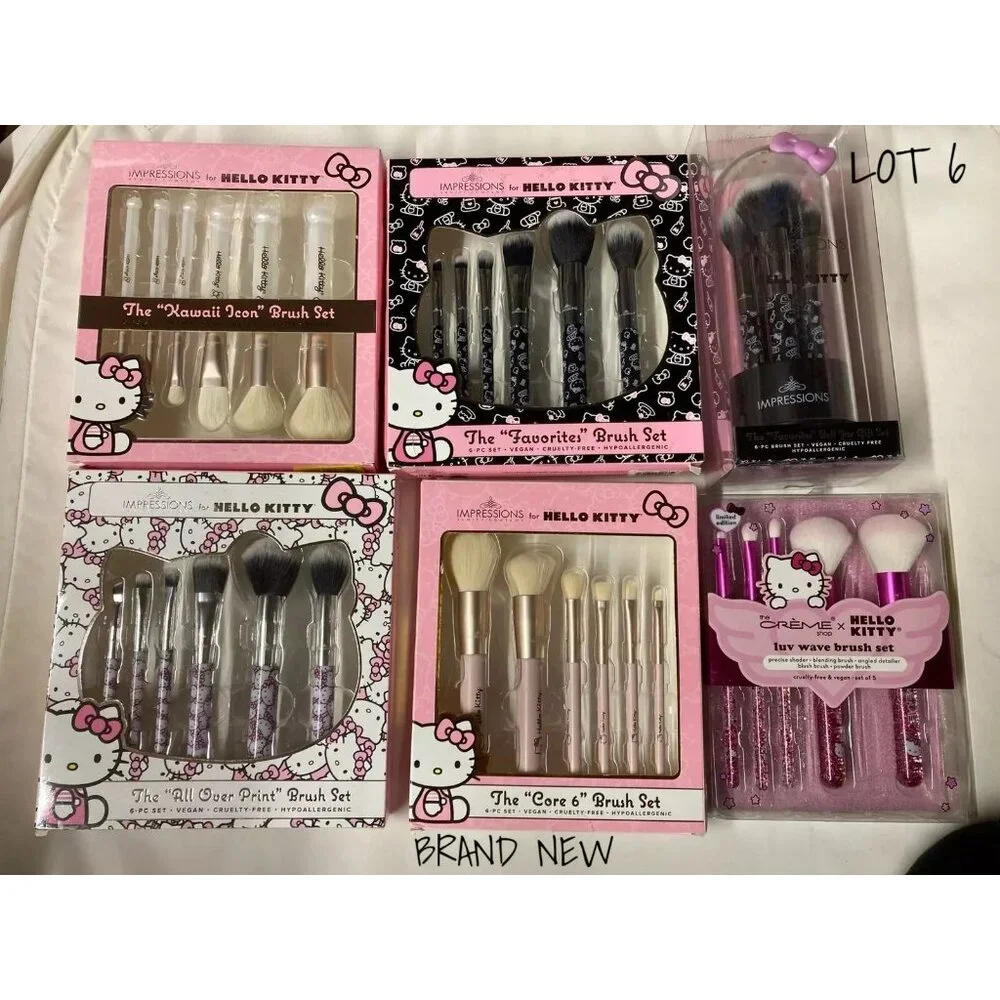 Limited Edition Hello Kitty Makeup Brush Set Lot 6 Sets New In Box